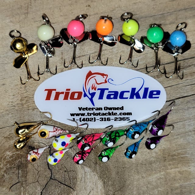 🔥This seasons hottest tungsten kit is back in stock and has been updated  with several 3d eye Ice Angel jigs! www.triotackle.com 22 tungsten  lures